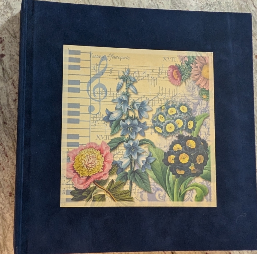 Vintage Floral Photo Album by Deborah Michel 1996  Michel Publishing Blue Velvet